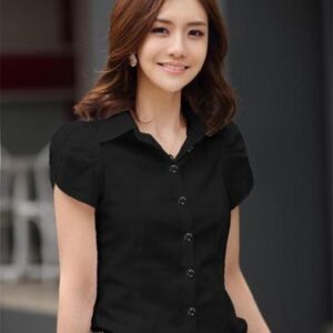 Spring Blouse Shirt Cardigans Black Office Clothing Female Casual