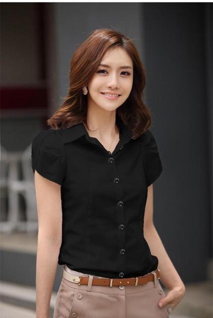 Spring Blouse Shirt Cardigans Black Office Clothing Female Casual