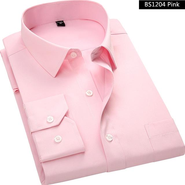 Long Sleeved Pink Men Business Shirt