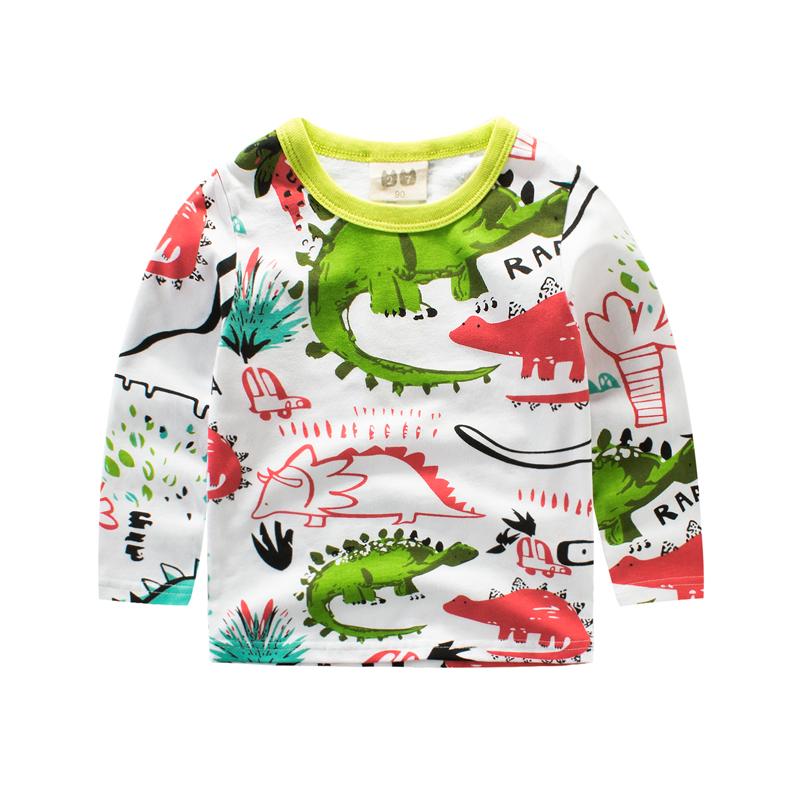 Long-Sleeve Cute Dinosaur Girls/Boys T-shirt for Children