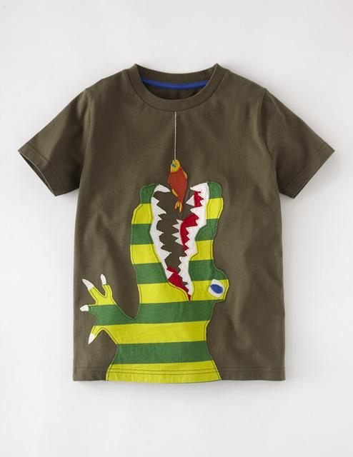 CoolKids Brown Round Neck Cotton Tees for Boys