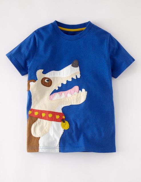 Blue Cotton Dog Lover Kids Short Sleeve T-shirt