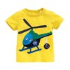 Helicopter Design Yellow Soft Round Neck Tees