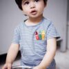 Striped Blue 100% Cotton Tees for Boy Kids