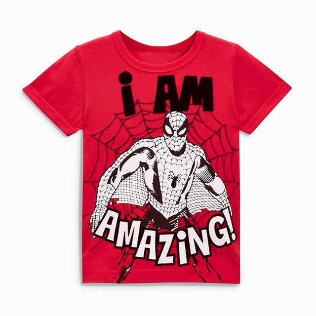 Spiderman Lover Red Round Neck Short Sleeve Tees for Boy
