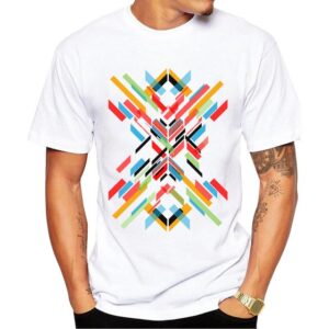 CoolShirts Retro Fashion T-Shirt Short Sleeve Fractal Pattern for Men