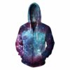 Colorful Galaxy Print Zip Pullover Unisex Hoodie Sweatshirt