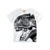 Dinosaur Black & White Round Neck Cotton T-Shirt for Boys and Girls