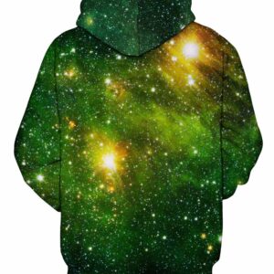 Colorful Green Galaxy Pullover Unisex Hoodie Sweatshirt