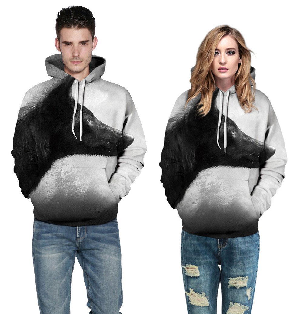 CoolShirts Wild Dog Design Pullover Unisex Hoodie / Sweatshirt