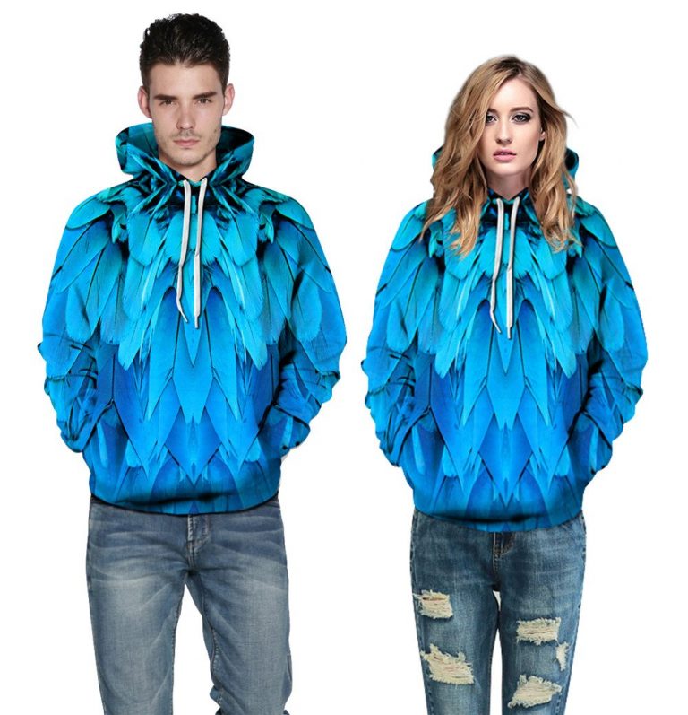 Blue Feather Unisex Hoodie Sweatshirt buy online in USA | Cool Shirts