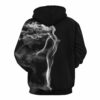 Black & White Smoke Design Pullover Hoodie