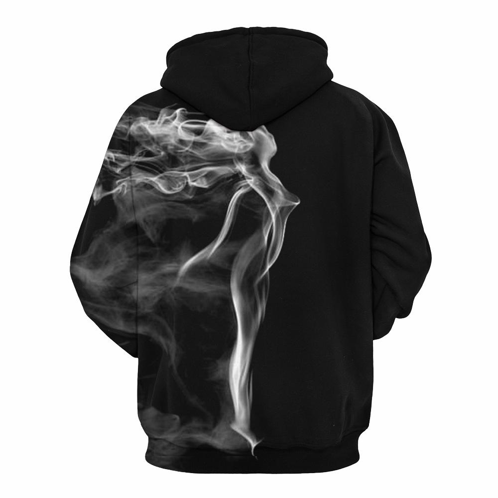 Black & White Smoke Design Pullover Hoodie
