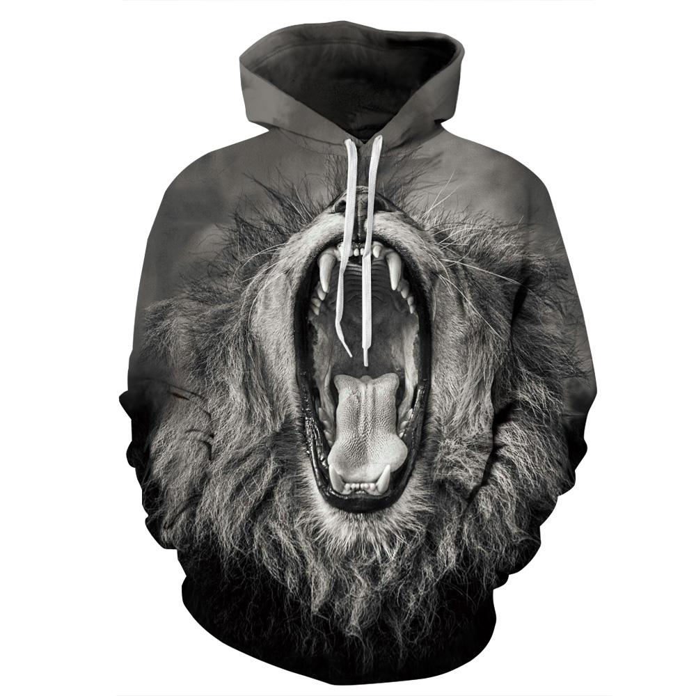 CoolShirts Roaring Lion Pullover Unisex Hoodie / Sweatshirt