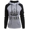 Grey Black Queen Design Unisex Hoodie Sweatshirt