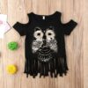 Casual Sequins Owl Printed Top for Toddler Infant Child Baby Girl