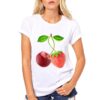 Buy White Cherry and Strawberry Printed Round Neck Tees for Women
