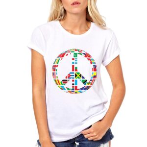 Buy White Cool Shirts New world Flag T-Shirt for Women