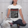 crew neck t shirt mockup of a woman crouching next to her dog 30656 1