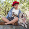 girl at a park with her dog wearing a tshirt mockup a17983 1