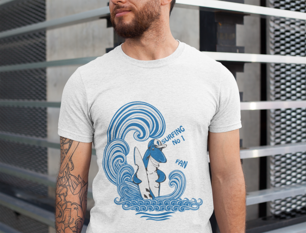 heathered t shirt mockup featuring a man with tattoos on one arm 28616