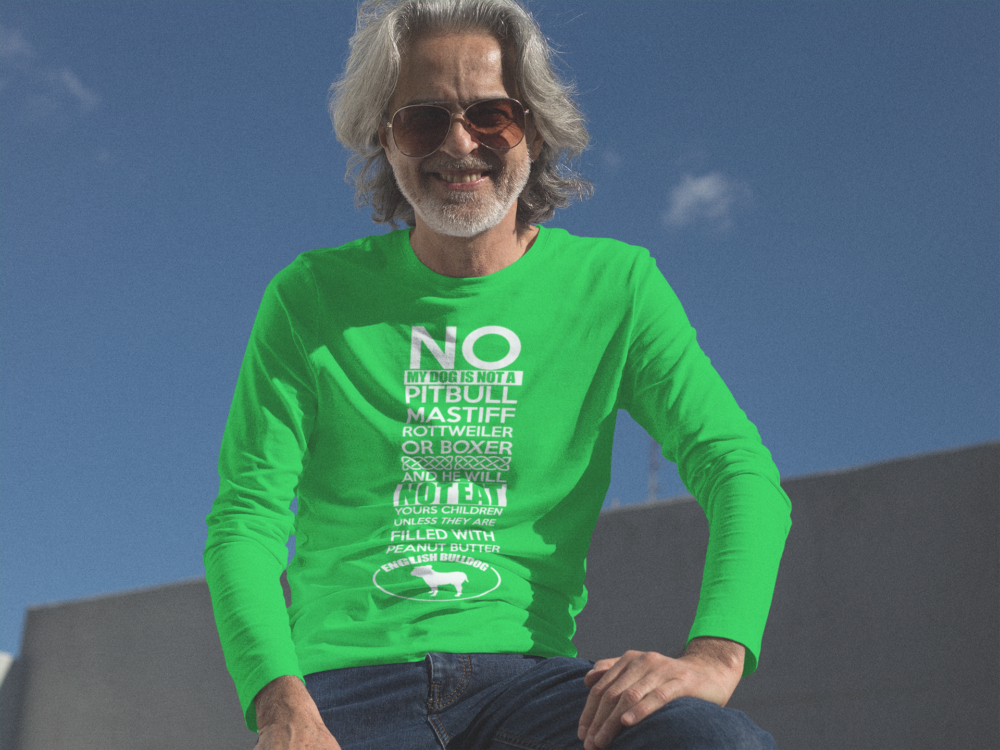 long sleeve tee mockup of an older hipster guy with sunglasses a12243