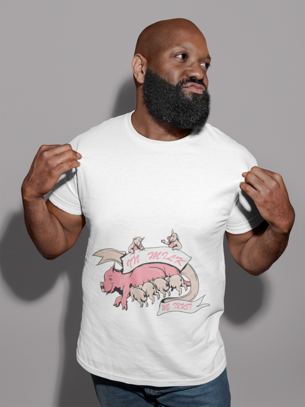 mockup of a bearded man showing off his t shirt 21534 1 1