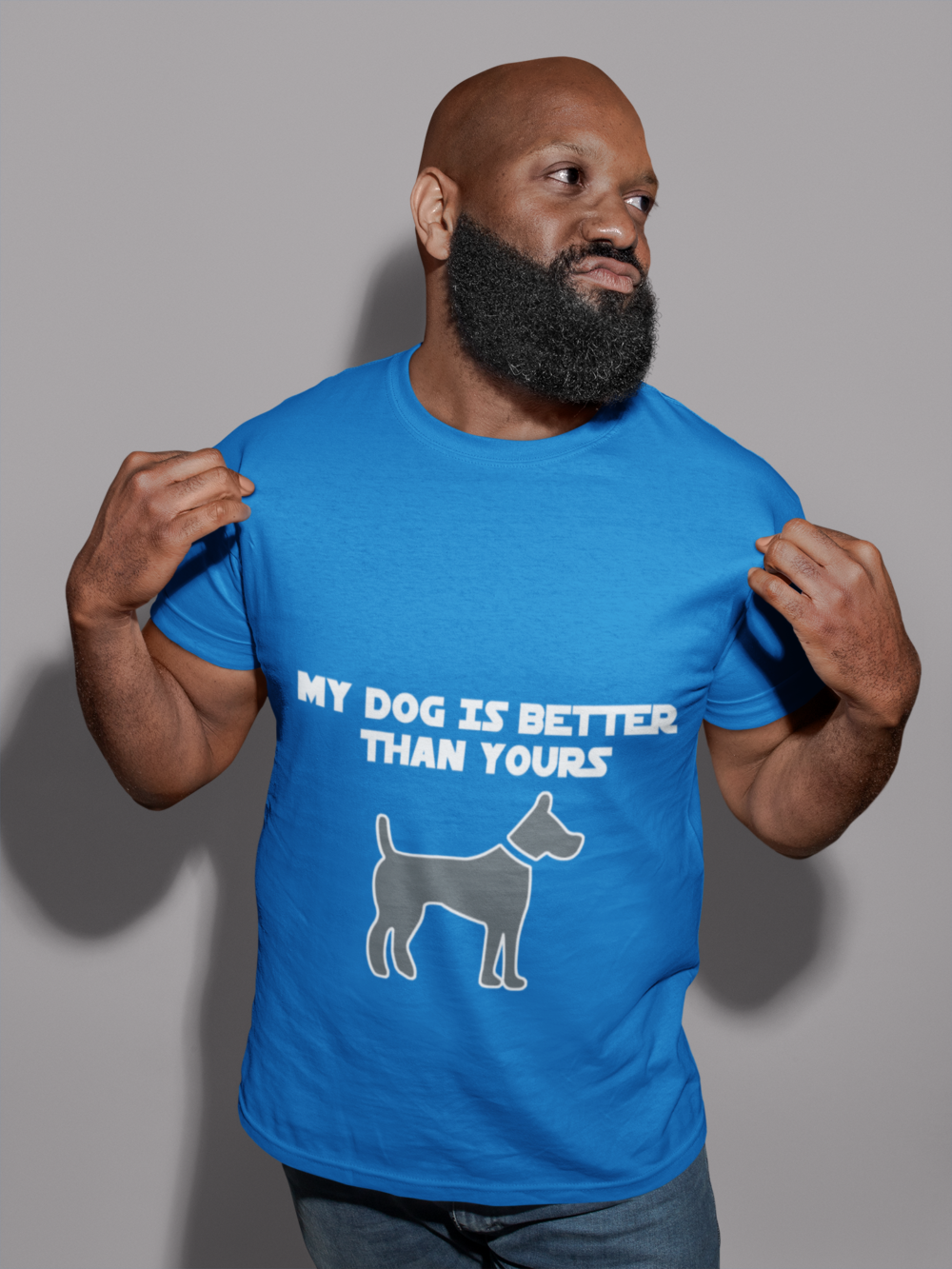 mockup of a bearded man showing off his t shirt 21534