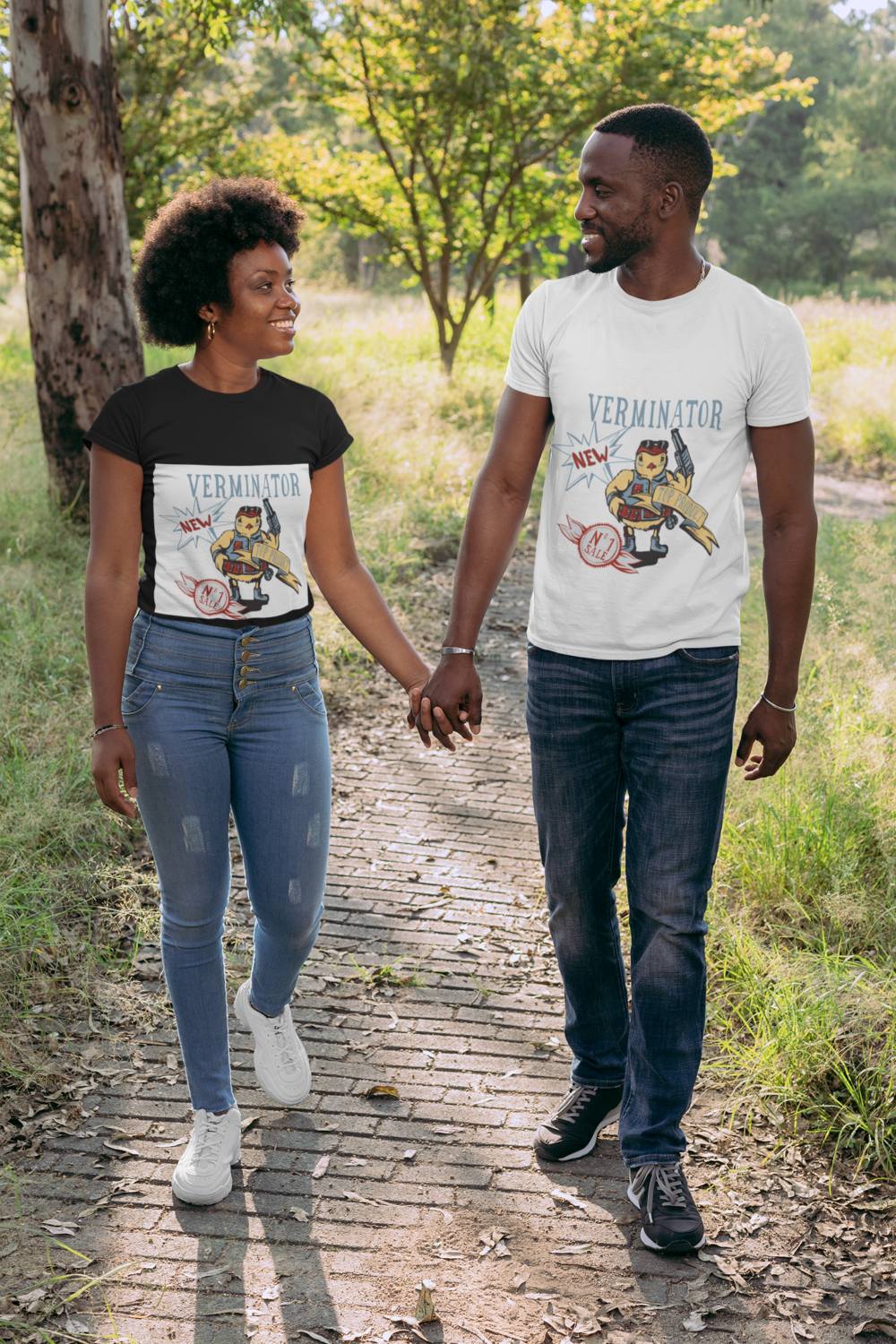 mockup of a couple holding hands while walking in the park 30607 1