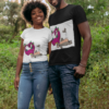 mockup of a couple in nature wearing t shirts 30612