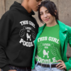 mockup of a man with a hoodie kissing a woman wearing a t shirt 30534
