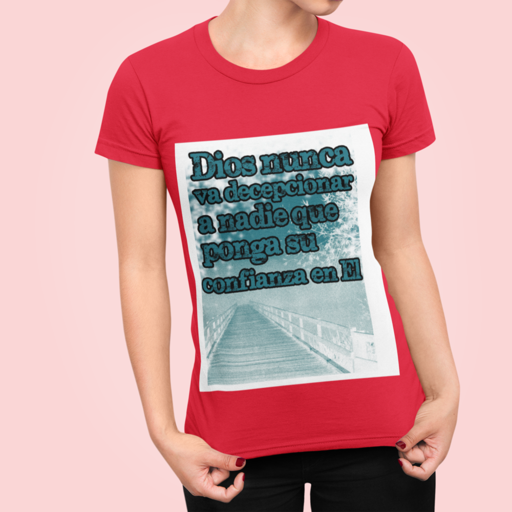 mockup of a woman showing the print on her t shirt 88 el