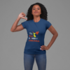 patriotic mockup of a woman pointing at her t shirt 27862