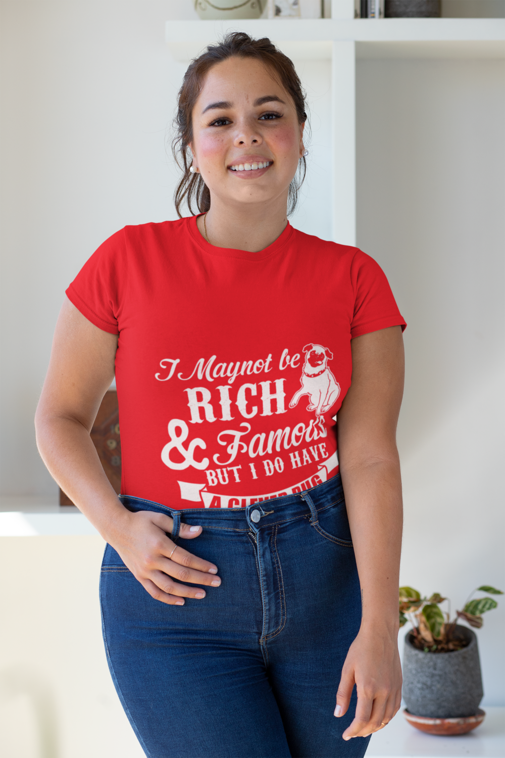 plus size t shirt mockup featuring a smiling woman 31033