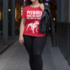 plus size t shirt mockup of a woman at a hallway 31083