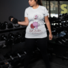 plus size t shirt mockup of a woman lifting dumbbells at the gym 30143