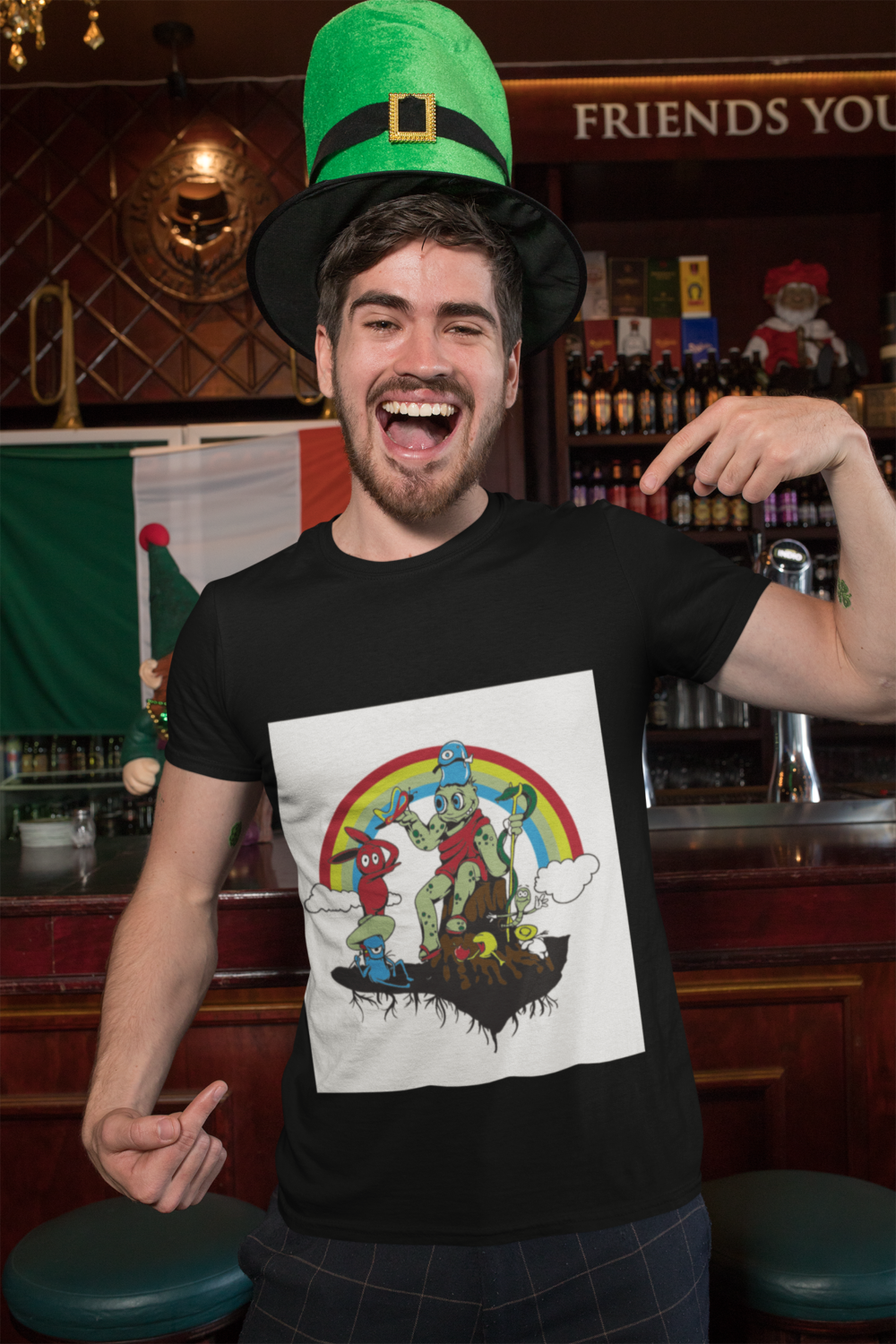 st patrick s day mockup of a smiling man pointing at his t shirt 32139 1