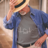 stylish white senior man wearing a round neck tee mockup with a hat a12389 1