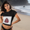 t shirt mockup featuring a brunette woman at the beach 26813