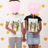 t shirt mockup featuring a couple holding heart shaped balloons 31215