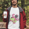 t shirt mockup featuring a man holding a 20 oz travel mug in the woods 30486 1