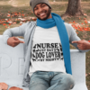 t shirt mockup featuring a man sitting on a concrete bench at a park in autumn 30284 1