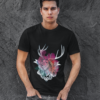 t shirt mockup featuring a man standing against a dark wall 420 el