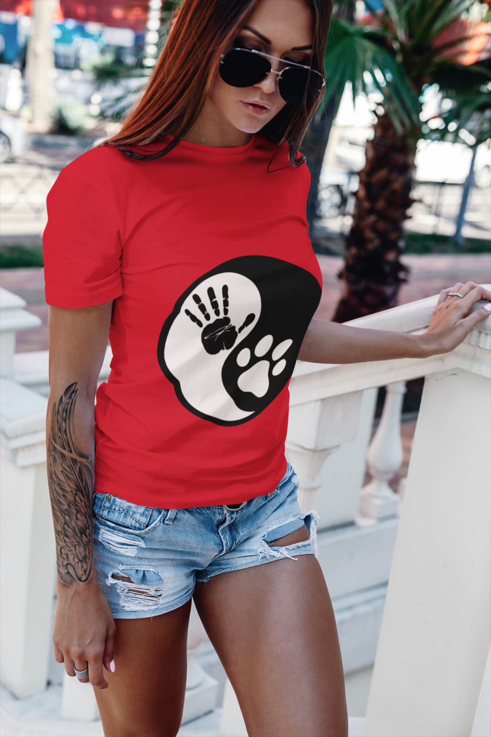 t shirt mockup featuring a tattooed woman with sunglasses 2258 el1 1