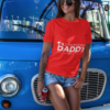t shirt mockup featuring a woman leaning on a van 2265 el1