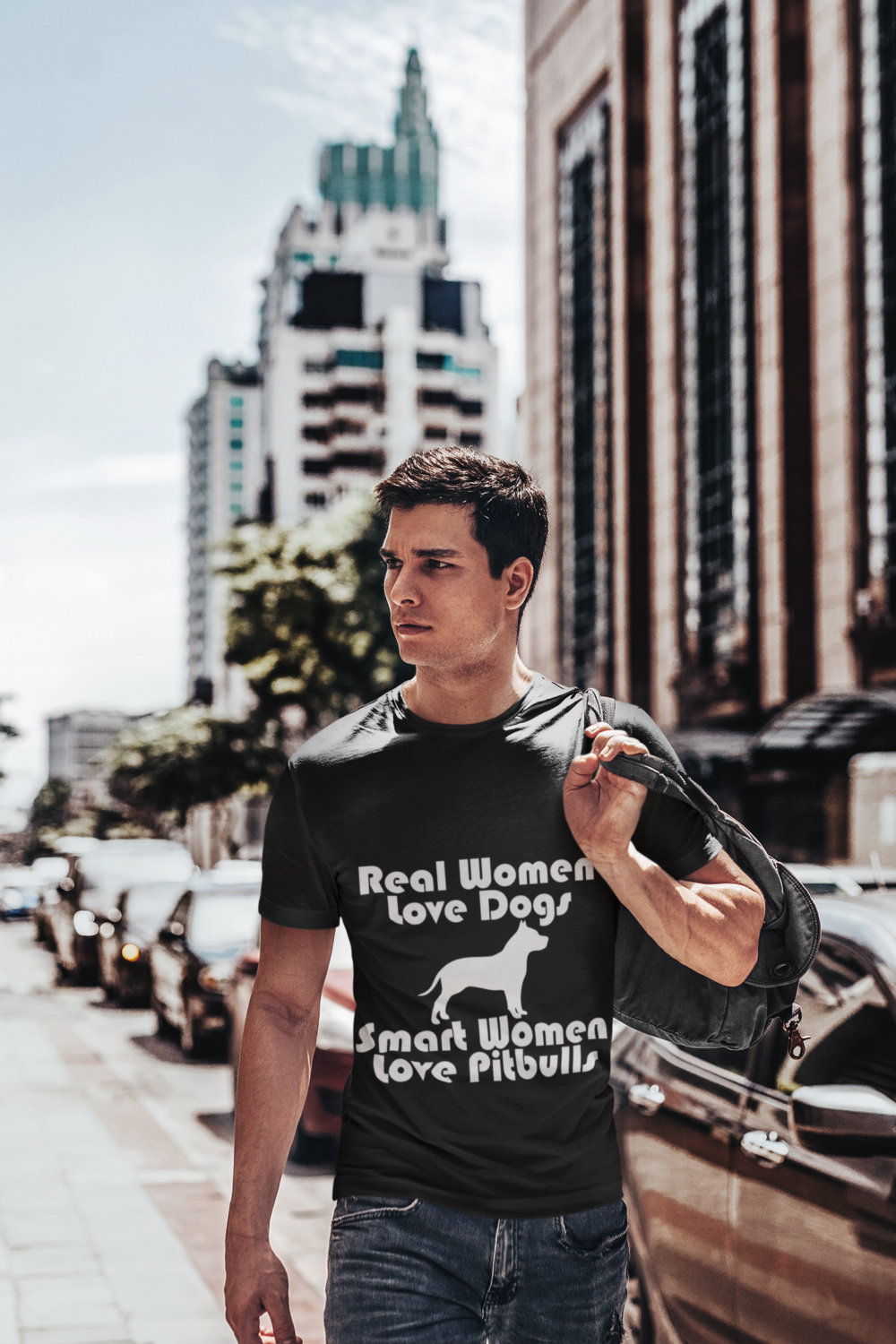 t shirt mockup featuring a young man with a backpack on his shoulder 424 el
