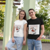 t shirt mockup of a couple holding hands at the park 30744