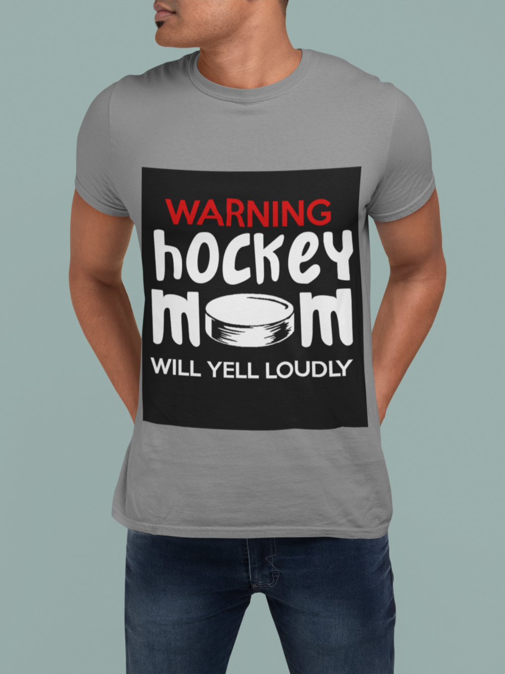 t shirt mockup of a cropped face man with hands in his back 28954