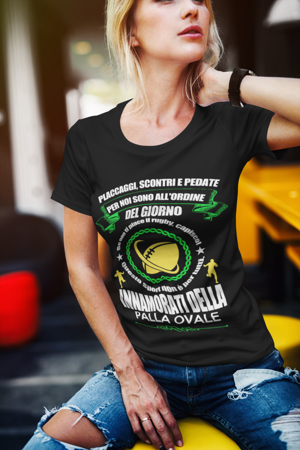 t shirt mockup of a fabulous woman with blonde hair 2238 el1