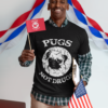 t shirt mockup of a man holding a political flag 31937